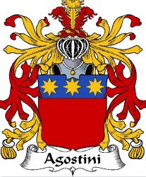 Agostini Italian Coat of Arms Print Agostini Italian Family Crest Print