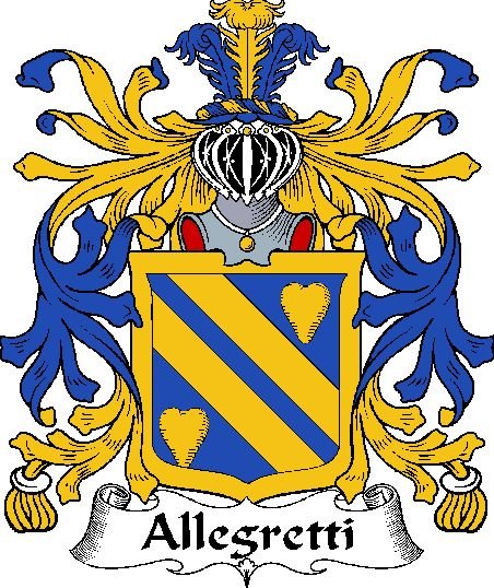 Image 0 of Allegretti Italian Coat of Arms Print Allegretti Italian Family Crest Print