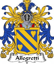 Allegretti Italian Coat of Arms Print Allegretti Italian Family Crest Print