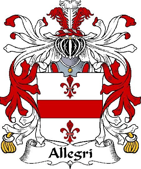Image 0 of Allegri Italian Coat of Arms Print Allegri Italian Family Crest Print