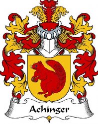 Achinger Polish Coat of Arms Print Achinger Polish Family Crest Print