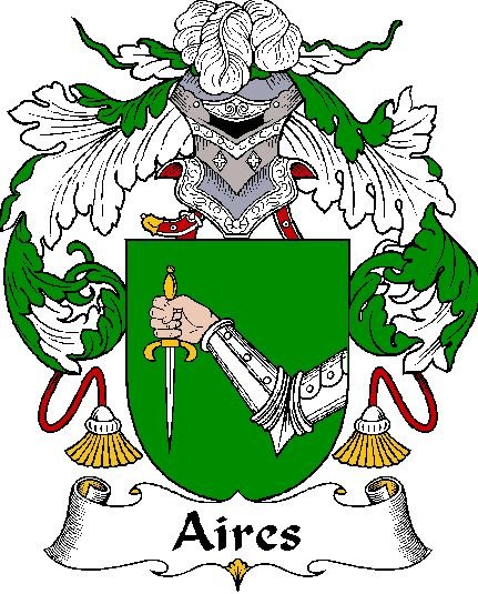 Image 0 of Aires Spanish Coat of Arms Print Aires Spanish Family Crest Print