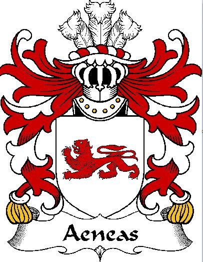 Image 0 of Aeneas Welsh Coat of Arms Print Aeneas Welsh Family Crest Print