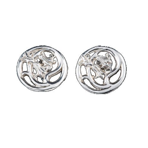 Image 1 of Scottish Bluebells Flowers Round Small Sterling Silver Stud Earrings