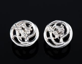 Image 2 of Scottish Bluebells Flowers Round Small Sterling Silver Stud Earrings