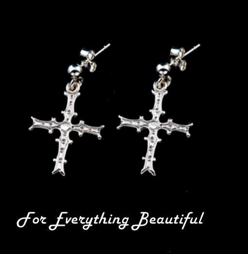 Image 0 of Celtic Cross Of Cong Shannon Ireland Small Drop Sterling Silver Earrings