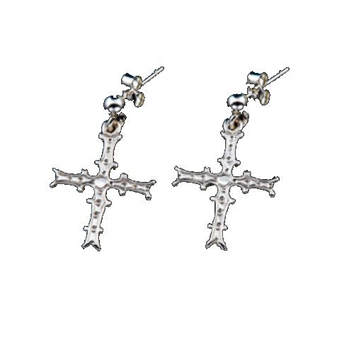 Image 1 of Celtic Cross Of Cong Shannon Ireland Small Drop Sterling Silver Earrings