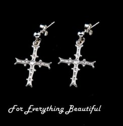 Celtic Cross Of Cong Shannon Ireland Small Drop Sterling Silver Earrings