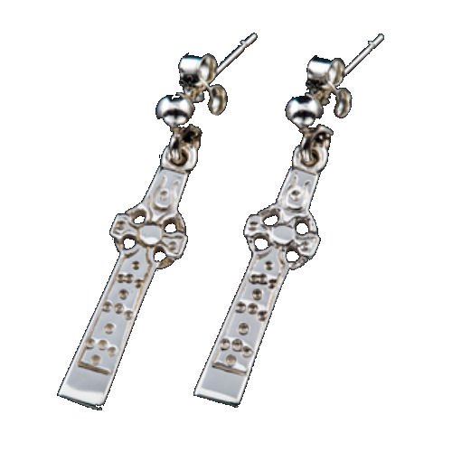 Image 1 of St Martins Celtic Cross Iona Scotland Sterling Silver Earrings