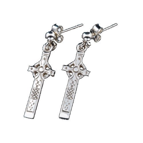 Image 1 of St Johns Celtic Cross Iona Scotland Sterling Silver Earrings