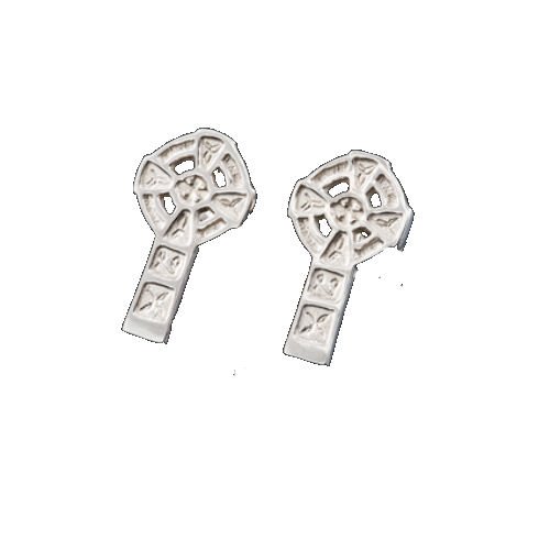 Image 1 of Celtic Cross Traditional Small Stud Sterling Silver Earrings