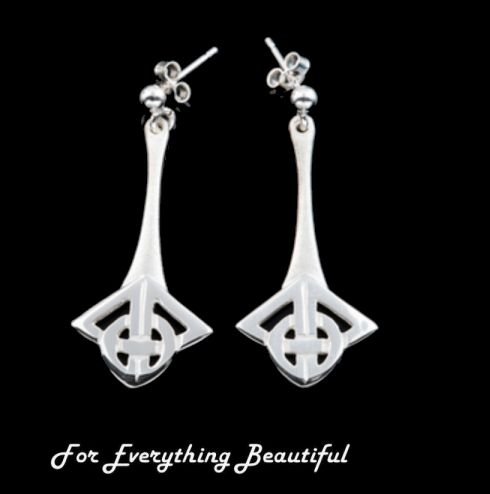 Image 0 of Celtic Friendship Knot Design Drop Sterling Silver Earrings