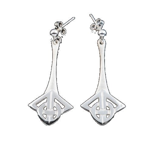 Image 1 of Celtic Friendship Knot Design Drop Sterling Silver Earrings