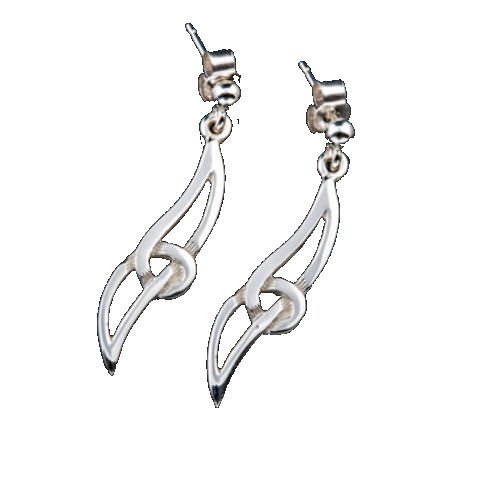 Image 1 of Celtic Knotwork Twist Design Sterling Silver Drop Earrings