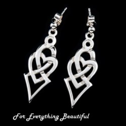Celtic Heart Entwined Double Design Sterling Silver Earrings