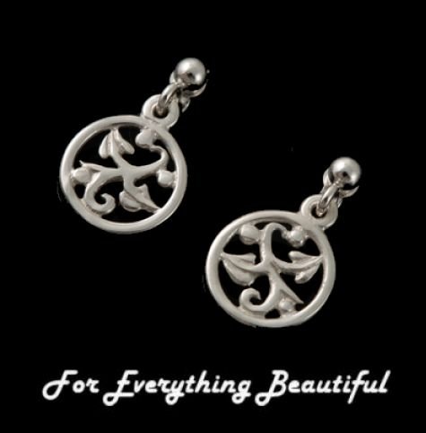 Image 0 of Glasgow Girls Art Nouveau Nature Motif Small Sterling Silver Earrings