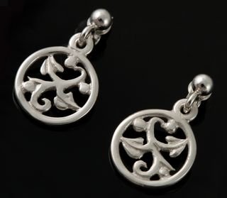Image 2 of Glasgow Girls Art Nouveau Nature Motif Small Sterling Silver Earrings