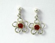 Image 2 of Kokkaloorie Daisy Garnet Sterling Silver Drop Earrings