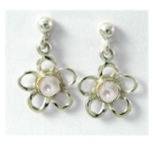 Image 1 of Kokkaloorie Daisy Pearl Sterling Silver Drop Earrings