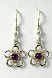 Image 2 of Kokkaloorie Daisy Amethyst Sterling Silver Hook Earrings