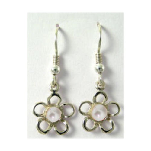 Image 1 of Kokkaloorie Daisy Pearl Sterling Silver Hook Earrings