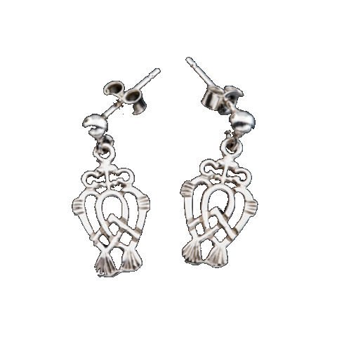 Image 1 of Luckenbooth Queen Mary Small Drop Sterling Silver Earrings