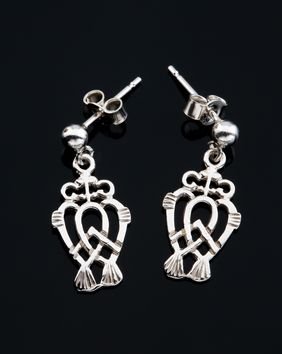 Image 2 of Luckenbooth Queen Mary Small Drop Sterling Silver Earrings