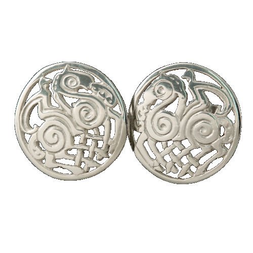 Image 1 of Sleipnir Circular Design Stud Small Sterling Silver Earrings