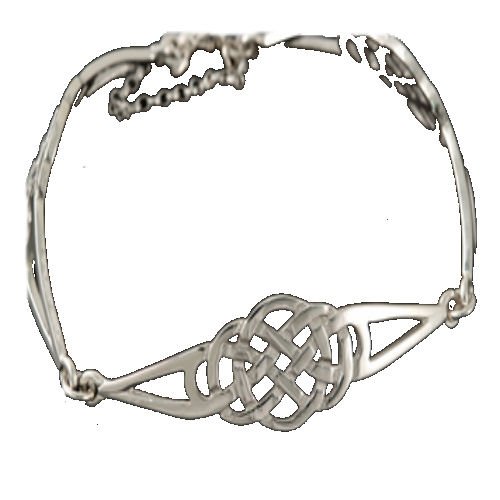 Image 1 of Celtic Knotwork Triple Link Design Sterling Silver Bracelet