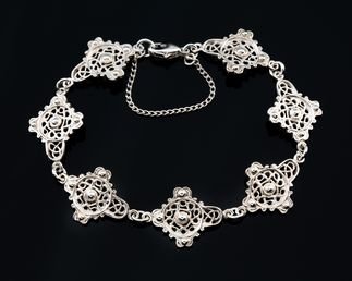 Image 2 of St Ninians Treasure Isle Motif Sterling Silver Bracelet  