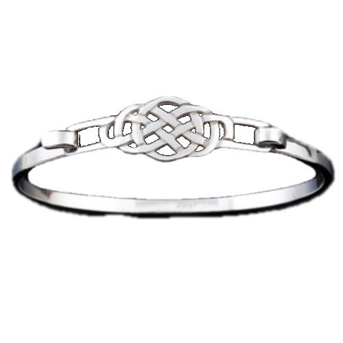 Image 1 of Celtic Knot Interlace Design Sterling Silver Bangle