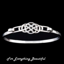 Celtic Knot Interlace Design Sterling Silver Bangle