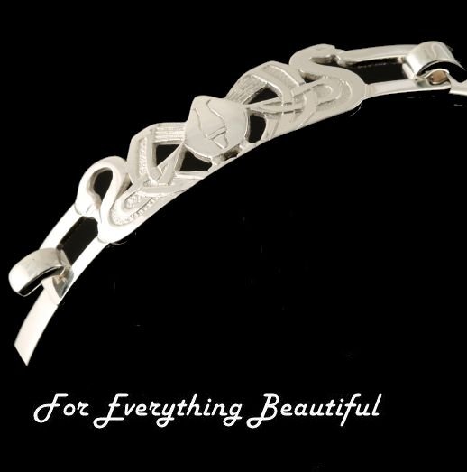 Image 0 of Three Nornes Norse Design Sterling Silver Bangle