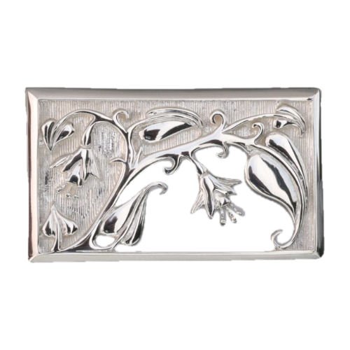 Image 1 of Art Nouveau Rectangular Design Sterling Silver Brooch