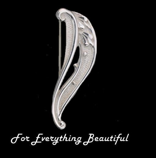 Image 0 of Art Nouveau Wave Design Sterling Silver Brooch