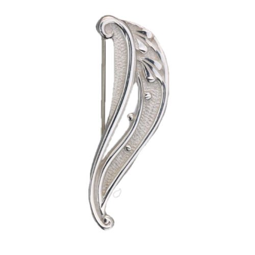 Image 1 of Art Nouveau Wave Design Sterling Silver Brooch