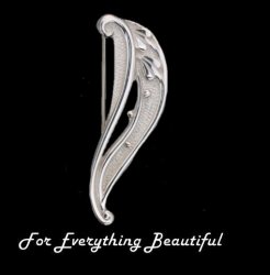 Art Nouveau Wave Design Sterling Silver Brooch