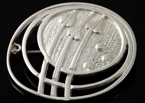 Image 1 of Art Nouveau Planets Design Sterling Silver Brooch
