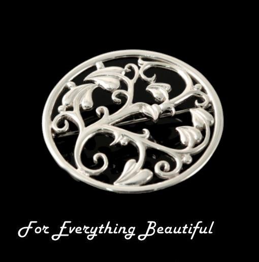Image 0 of Art Nouveau Nature Design Sterling Silver Brooch