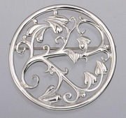 Image 2 of Art Nouveau Nature Design Sterling Silver Brooch