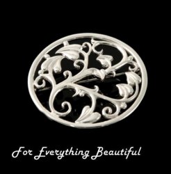 Art Nouveau Nature Design Sterling Silver Brooch