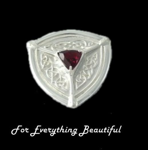 Image 0 of St Ninians Treasure Isle Red Garnet Sterling Silver Brooch