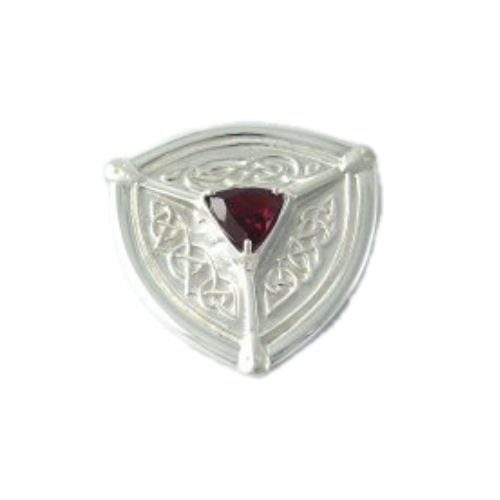 Image 1 of St Ninians Treasure Isle Red Garnet Sterling Silver Brooch