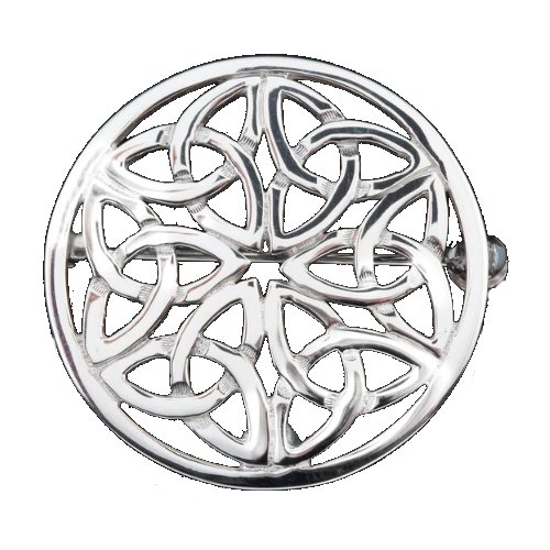 Image 1 of Celtic Knotwork Circular Design Medium Sterling Silver Brooch