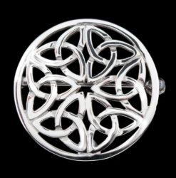 Celtic Knotwork Circular Design Medium Sterling Silver Brooch