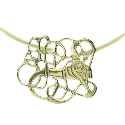 Image 1 of Anglian Beast Design Large Cable 9K Yellow Gold Pendant