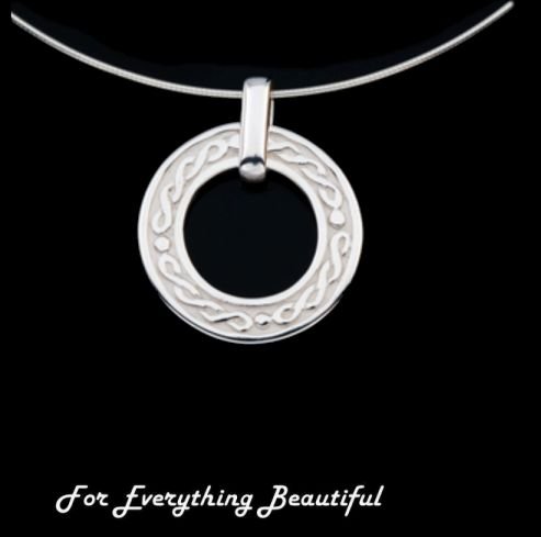 Image 0 of Celtic Circular Knotwork Design Sterling Silver Necklace