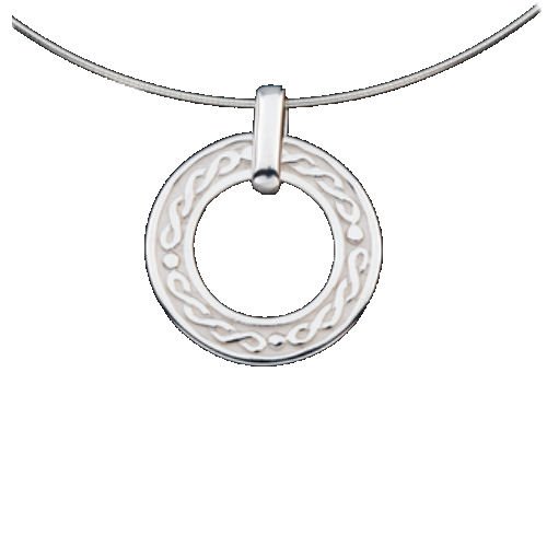 Image 1 of Celtic Circular Knotwork Design Sterling Silver Necklace