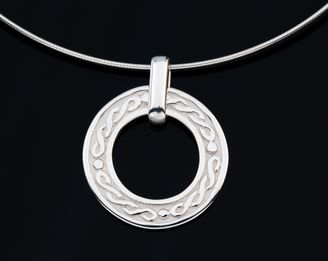 Image 2 of Celtic Circular Knotwork Design Sterling Silver Necklace