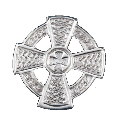 Image 1 of Celtic Cross Circular Medium Sterling Silver Brooch